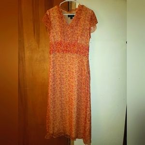 Orange Jeremy Short Sleeve Dress, Women's Size 8